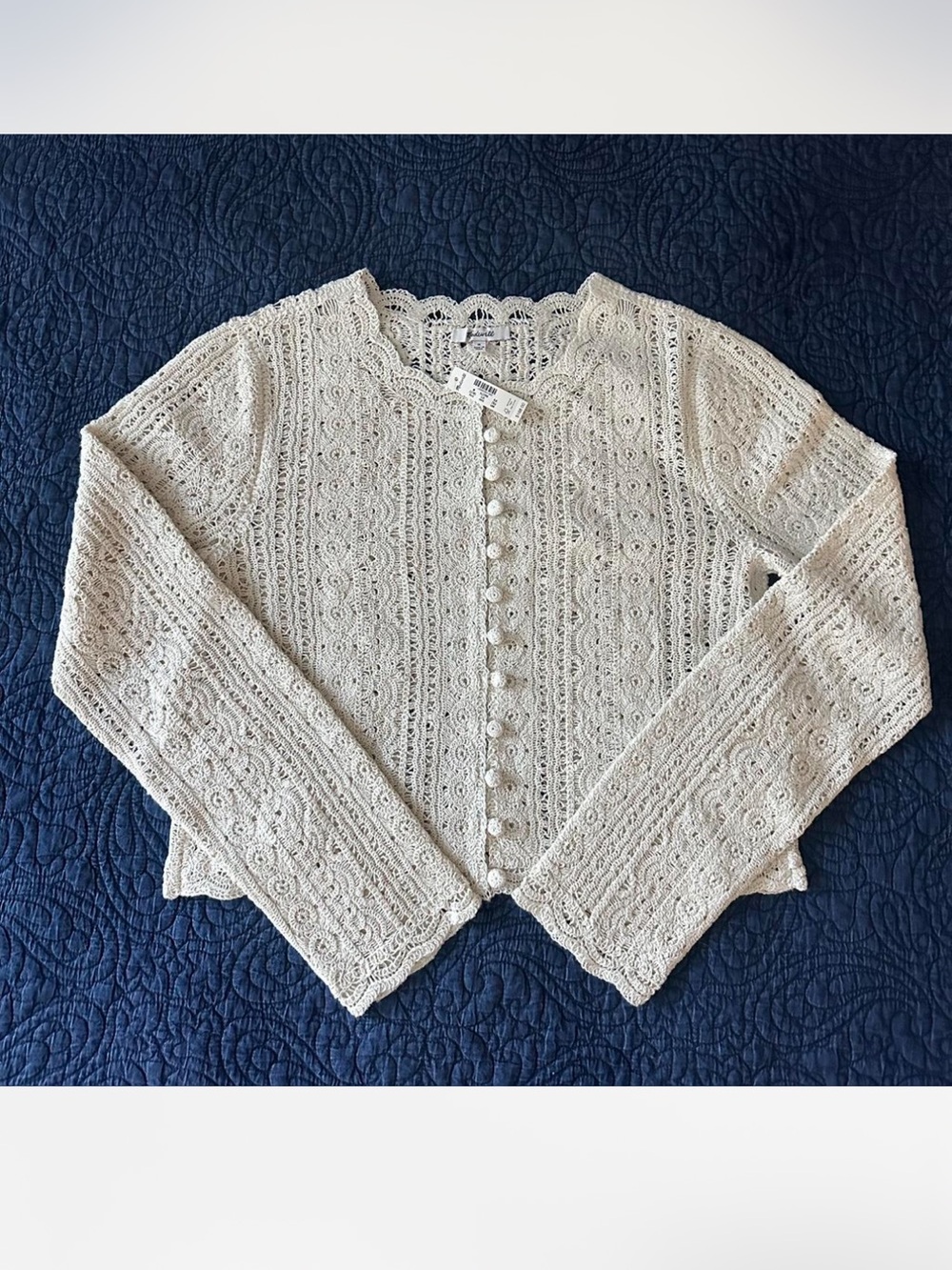 NWT! Madewell Open-Knit Lace Cardigan - Retail $168 - Picture 9 of 11